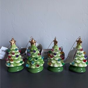 Wondershop Green Ceramic Christmas Trees with Multicolor Lights